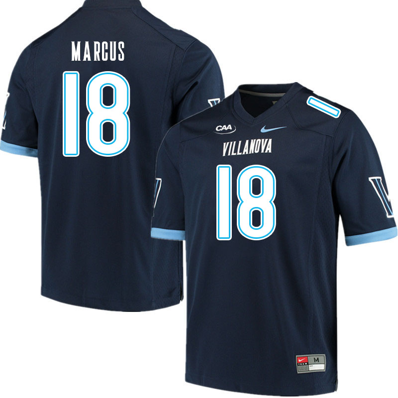 Men #18 Justin Marcus Villanova Wildcats College Football Jerseys Stitched Sale-Navy